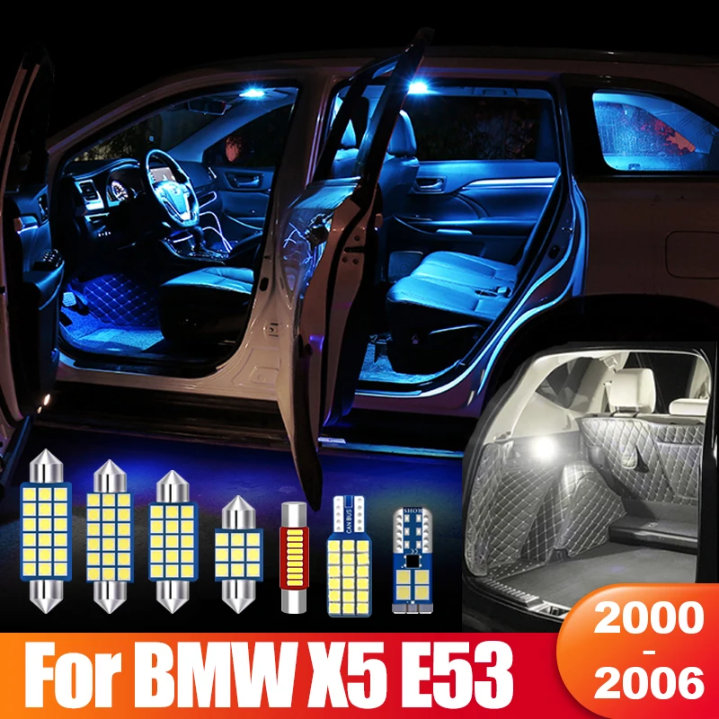 

For BMW X5 E53 2000 2001 2002 2003 2004 2005 2006 11pcs Canbus Car LED Interior Dome Light Vanity Mirror Trunk Light Accessories