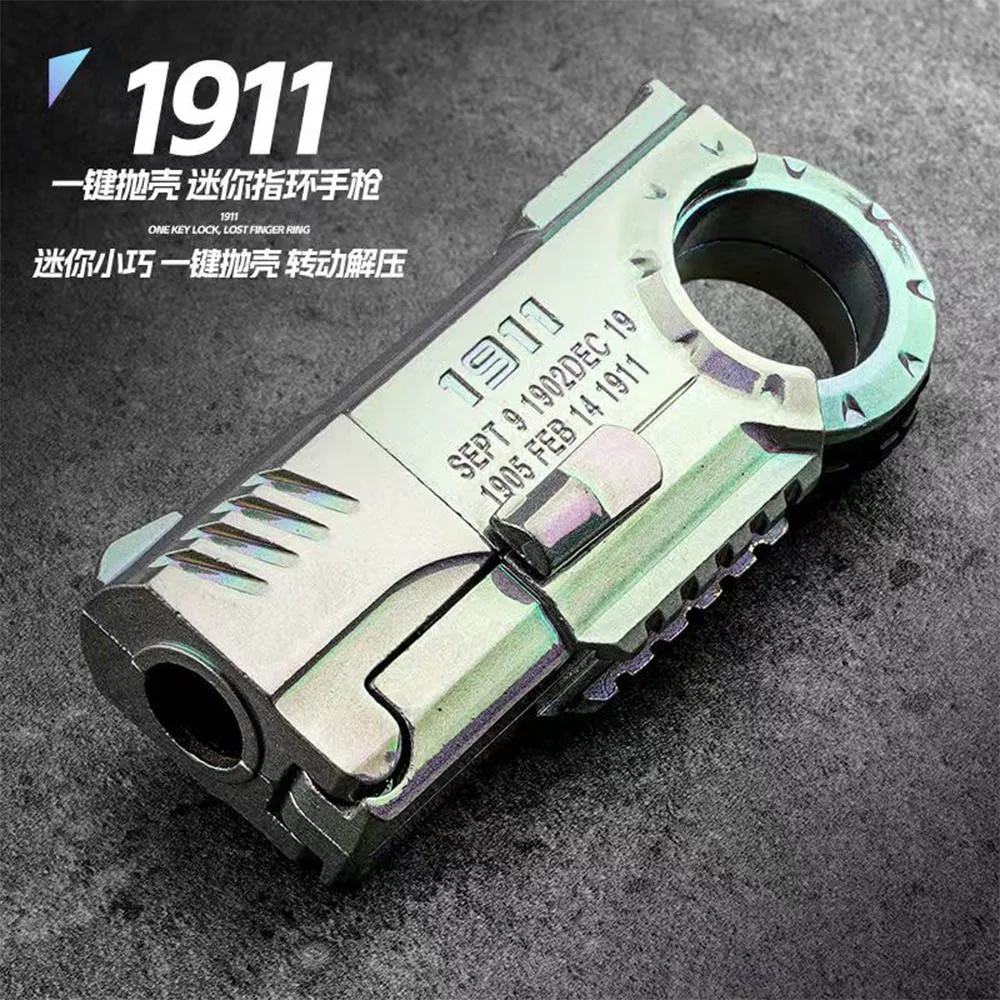 Fidget Toy Gun Toys EDC Ring Metal Toy para adultos decoraciones de escritorio regalo de Navidad Dropship