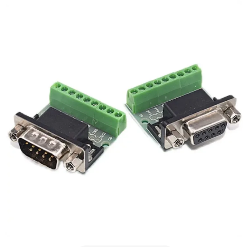 5pcs DB9 Male Female Adapter Terminal Module RS232 RS485 Serial To Terminal 9-Pin 9-Hole Connector
