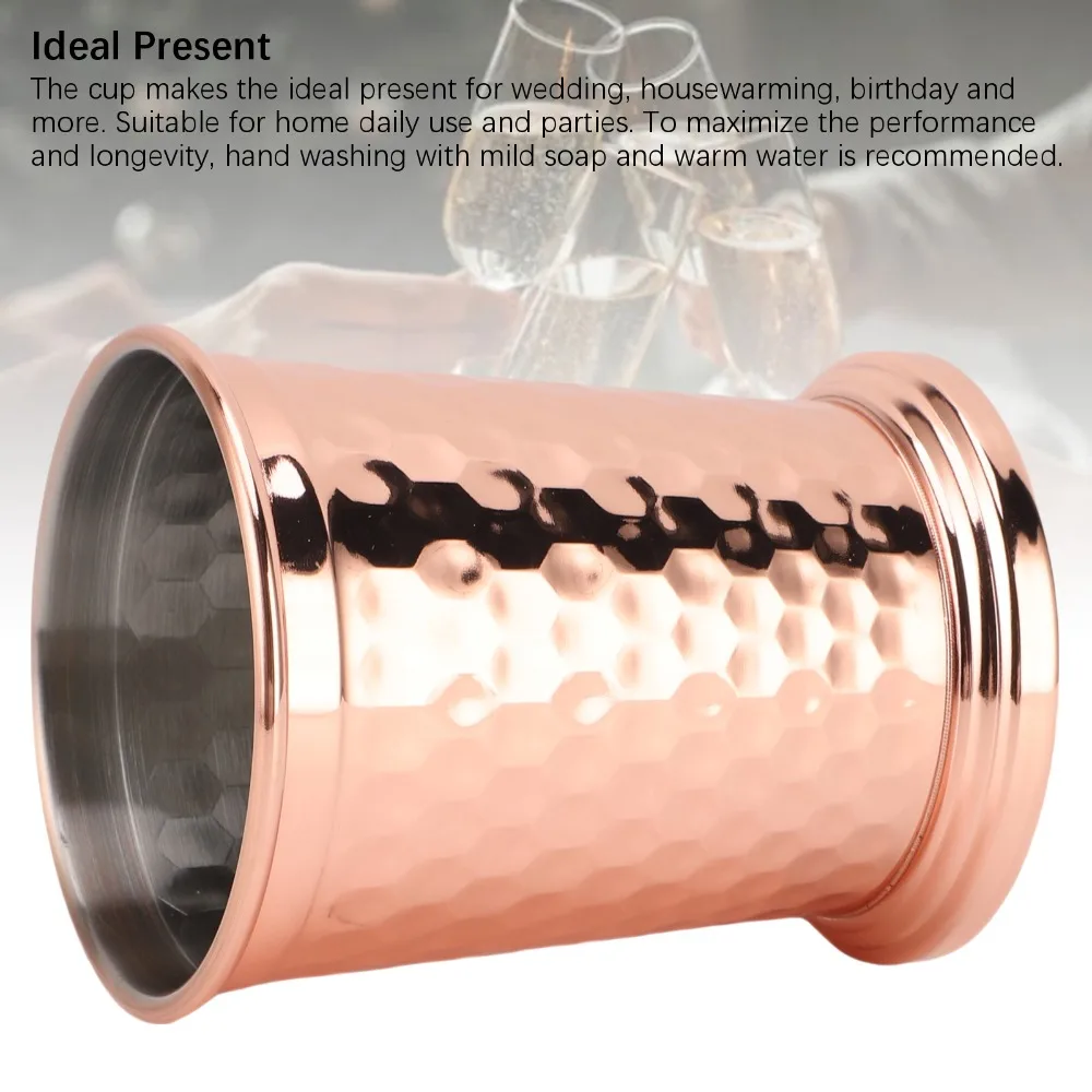 Elegant 304 Stainless Steel Stainless Steel Drinking Cup 400ml Wide Base Stability Beverage Cup Drinking Glass Party
