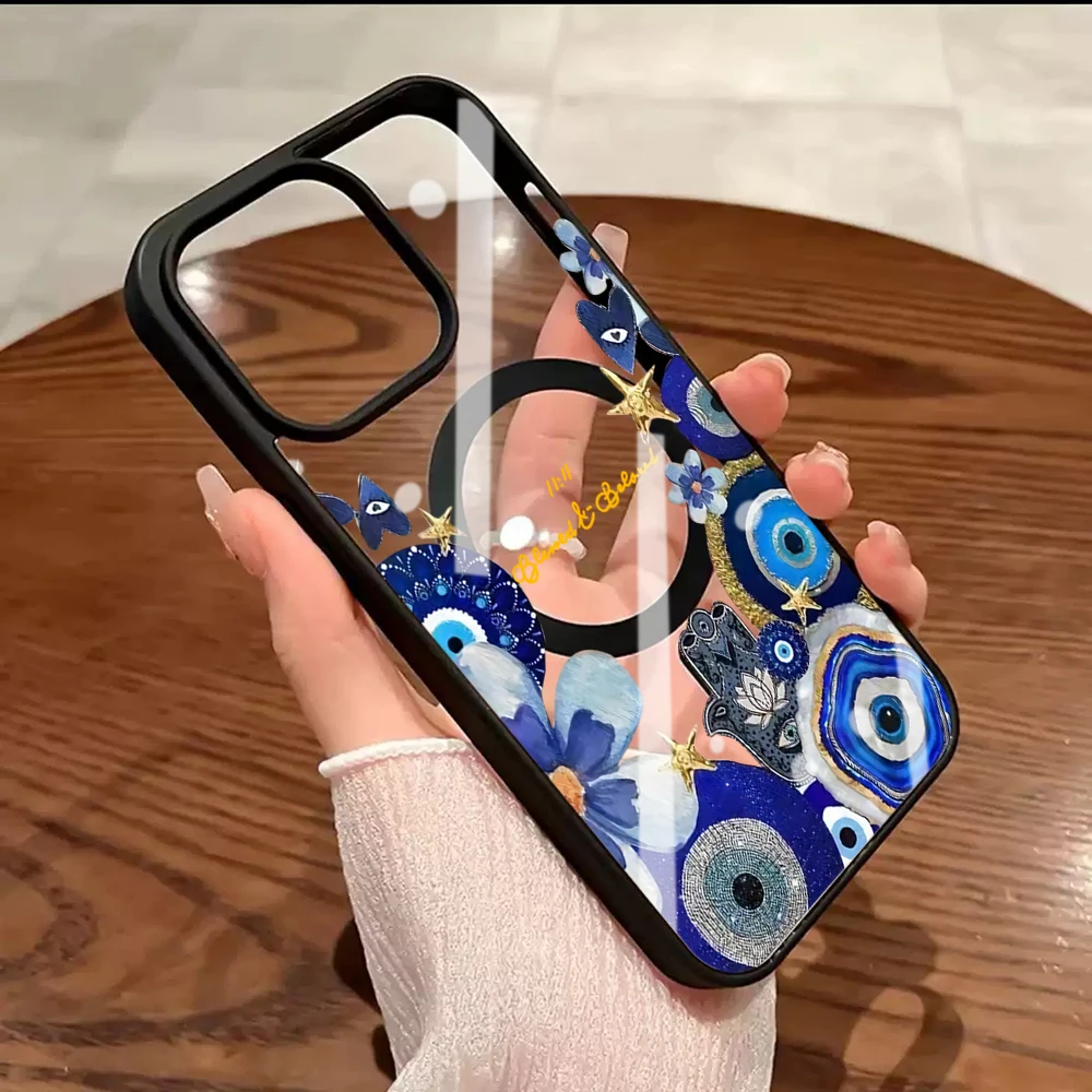 11:11 Evil Eye Ästhetische Klare Hülle für iPhone 17 16 11 12 15 Pro Max 13 14 Plus Hüllen für Magsafe Kabelloses Laden Drop Funda – Detail 8