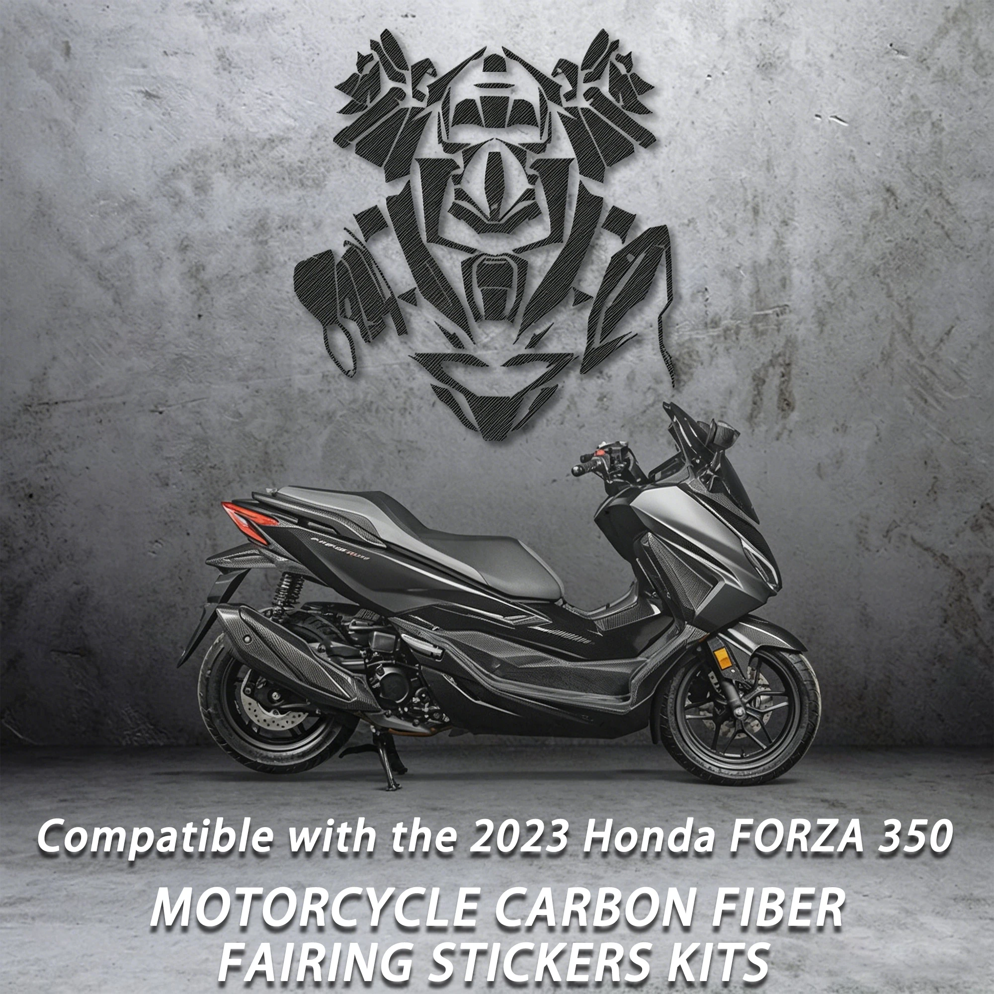 Motorcycle Carbon Fiber Sticker Body Fairing Protective Film Accessories Compatible with HONDA FORZA350 Scratch Resistant Decals