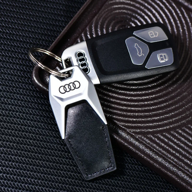 Audi\'s 3D metal car parts keychain keychain is suitable for Audi A3 A4 A5 A6 A7 B5 B6 C5 C6 8P 8V 8L Q2 Q3 Q5 Q8