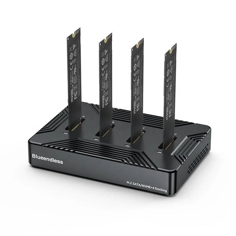 4 bay M.2 ssd docking station support NVME SATA dual protocol 2 in 1 sata nvme Type C M.2 SSD Docking Station