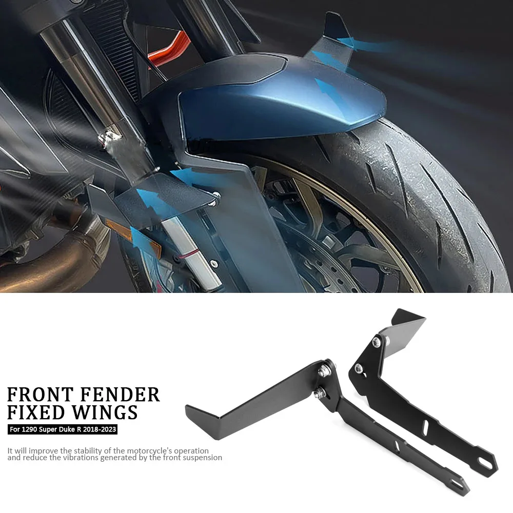 

Motorcycle Accessories Front Fender Adjustable Aerodynamics Fixed Wing New Spoiler Black For 1290 Super Duke R 2018-2023