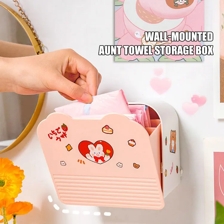 Toilet Organizer Adhesive Large Storage Box Sanitary Napkin Organizer for Cosmetics Decorative Box Bathroom Accessories