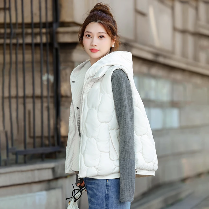 

Пуховик, женский короткий стильный толстый воротник-стойка, осенне-зимняя модная хлопковая верхняя одежда без рукавов