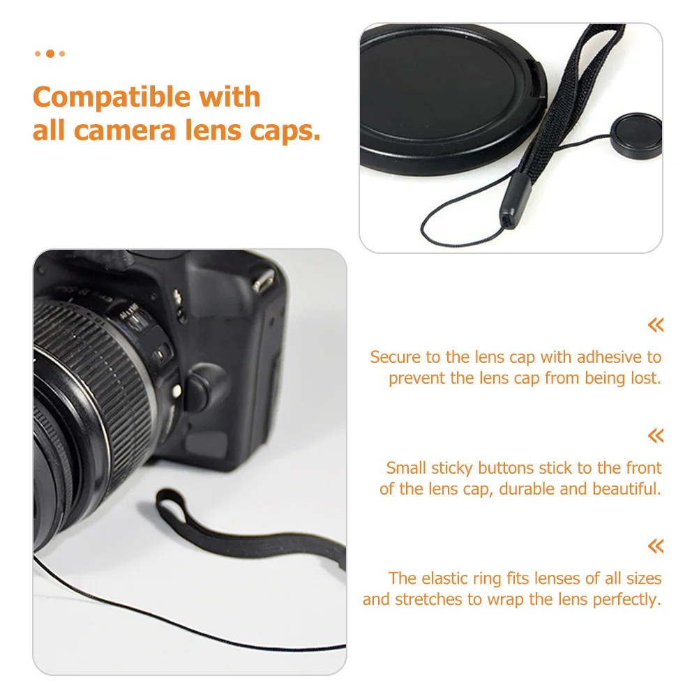 20Pcs Camera Wrist Strap Polyester Elastic Lens Cap Holder Rope Anti-Lost Camera Lanyard Secure Wrist Strap for
