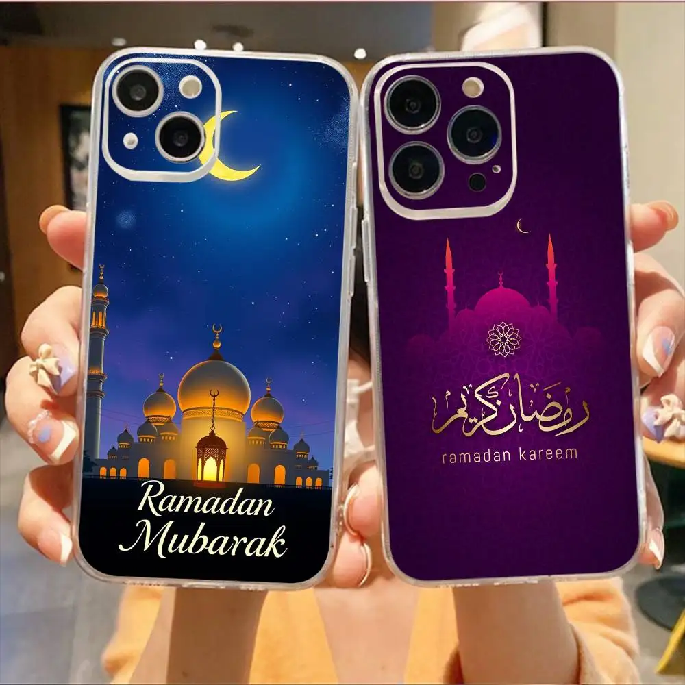 

Eid Mubarak Ramadan Kareem Phone Case For iPhone17,16,15,14,13,12,11 Plus,Pro Max Soft Transparent Cover