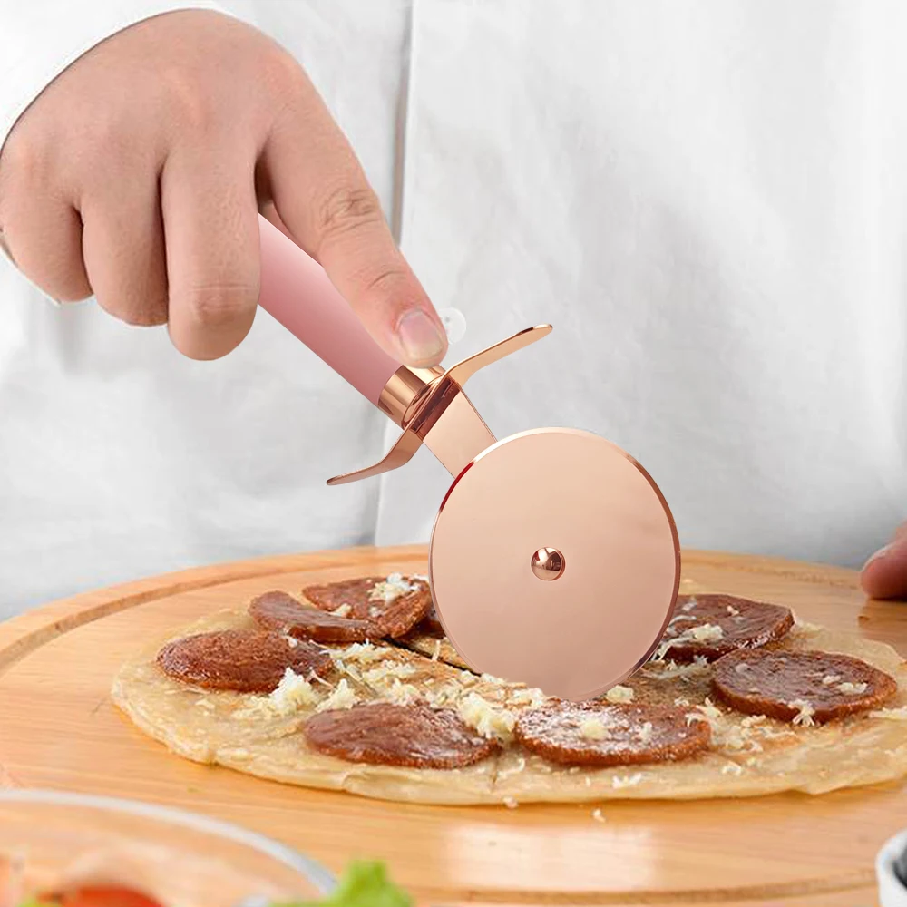 

Pizza Cutter Wheel Super Sharp Pizza Slicer with Non Slip Handle for Pizza Pies Waffles and Dough Cookies, Easy to Use and Clean