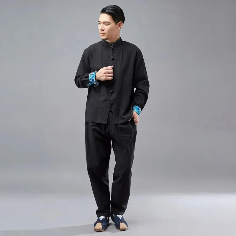 Hani 2025 roupas tradicionais chinesas para kung fu roupas cheongsam shanghai tang terno kungfu masculino vintage homem oriente ☆ ★ ww