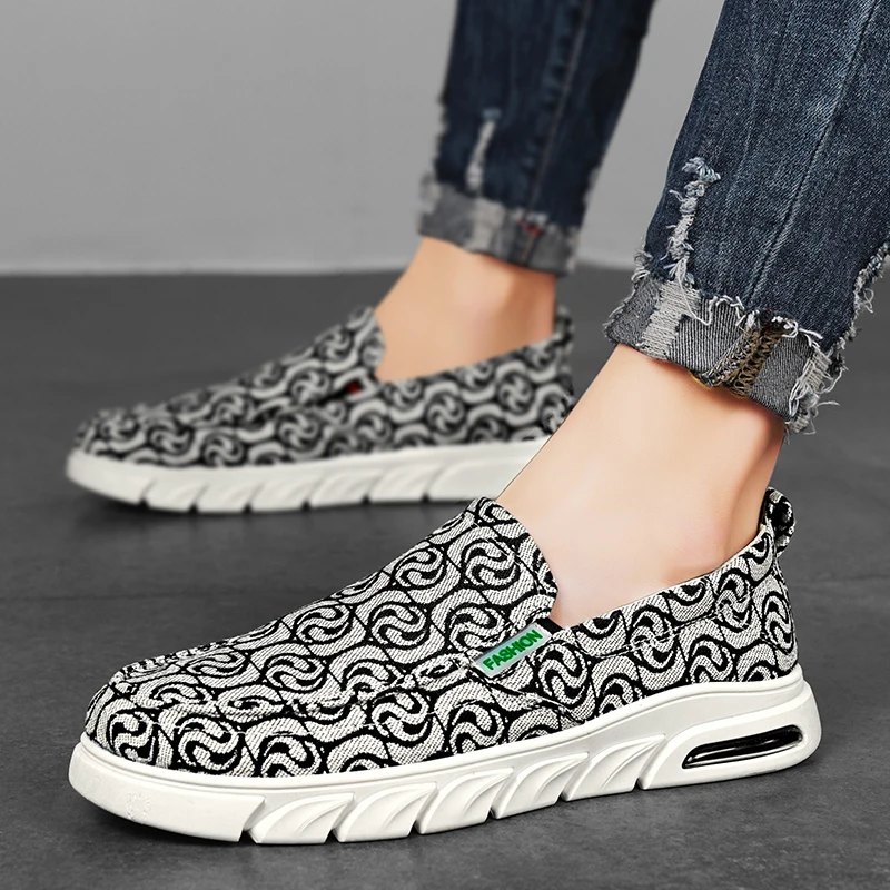 

Летняя мужская повседневная обувь, удобные кроссовки, легкая дышащая прогулочная обувь, лоферы без шнуровки, тканевая обувь для вождения, обувь для ленивых