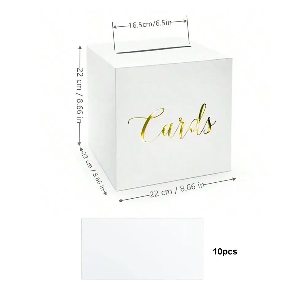 White Black Wedding Card Box Cardboard Elegant Gift Card Box DIY Crafts Blessing Voting Card Box Party Wedding Decorations