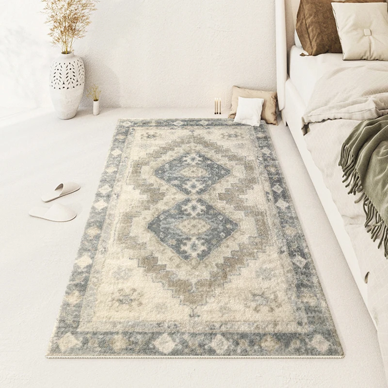 Retro Europe Carpets Bedroom Bedside Floor Mat Soft Thick Carpet for Living Room American Rug Decoration Washable Large Area Rug