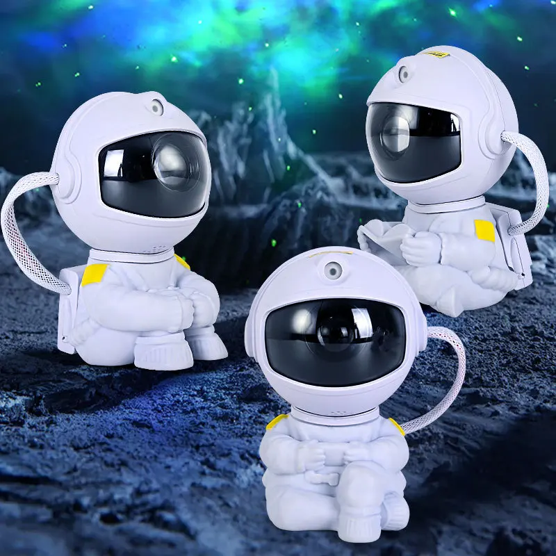 Sitting Astronaut Star Projection Lamp Full Sky Star Bedside Ornament Atmosphere Night Light Spaceman Laser Nebula Lamp