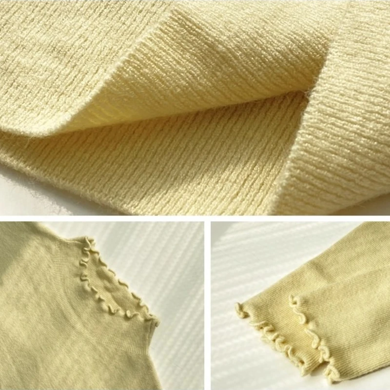 AOSSVIAO maglione dolcevita morbido di alta qualità autunno inverno maglione volant pullover donna 2025 maglione donna basic sottile maglione