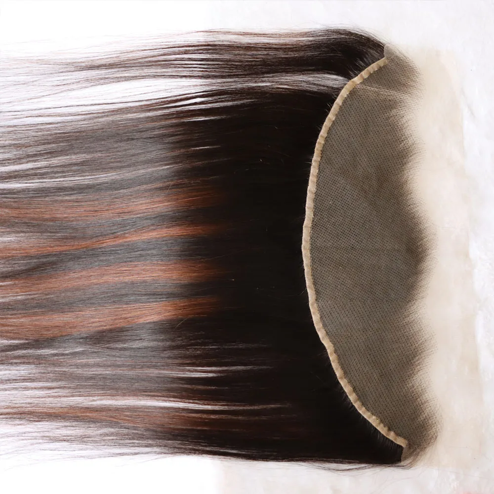 تسليط الضوء على اللون البني عذراء ريمي الهندي وصلة إطالة شعر طبيعي شفافة 4x4 5x5 13x4 13x6 الدانتيل إغلاق أمامي مستقيم الشعر