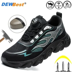 Four seasons new rotating button steel head anti-smash safety shoes work site factory Kevlar soles anti-puncture work shoes