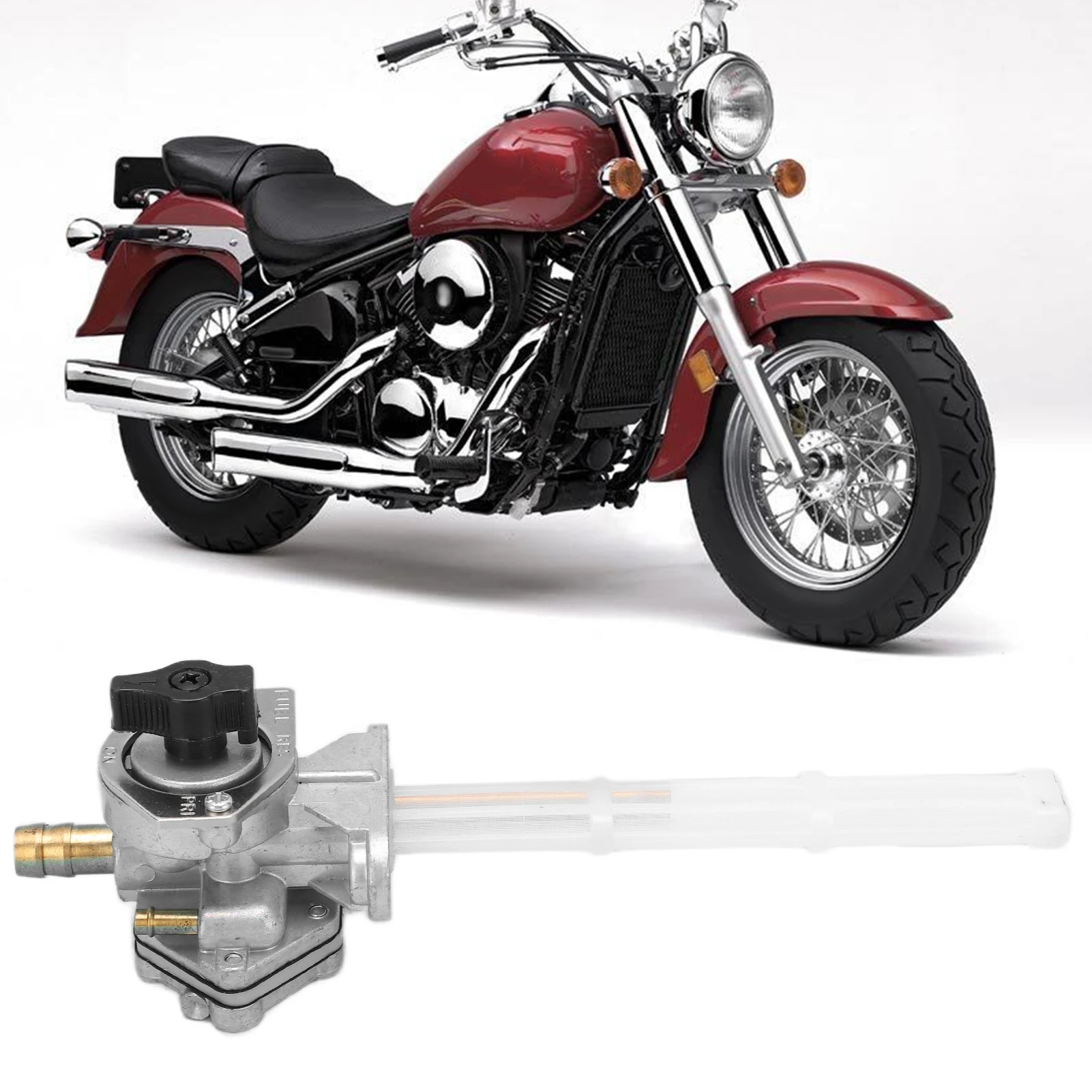 Fuel Cock Valve Gas  Petcock Fuel Valve Petcock 51023‑1260 Aluminium Alloy Replacement for  Vulcan 800 VN800A 2004
