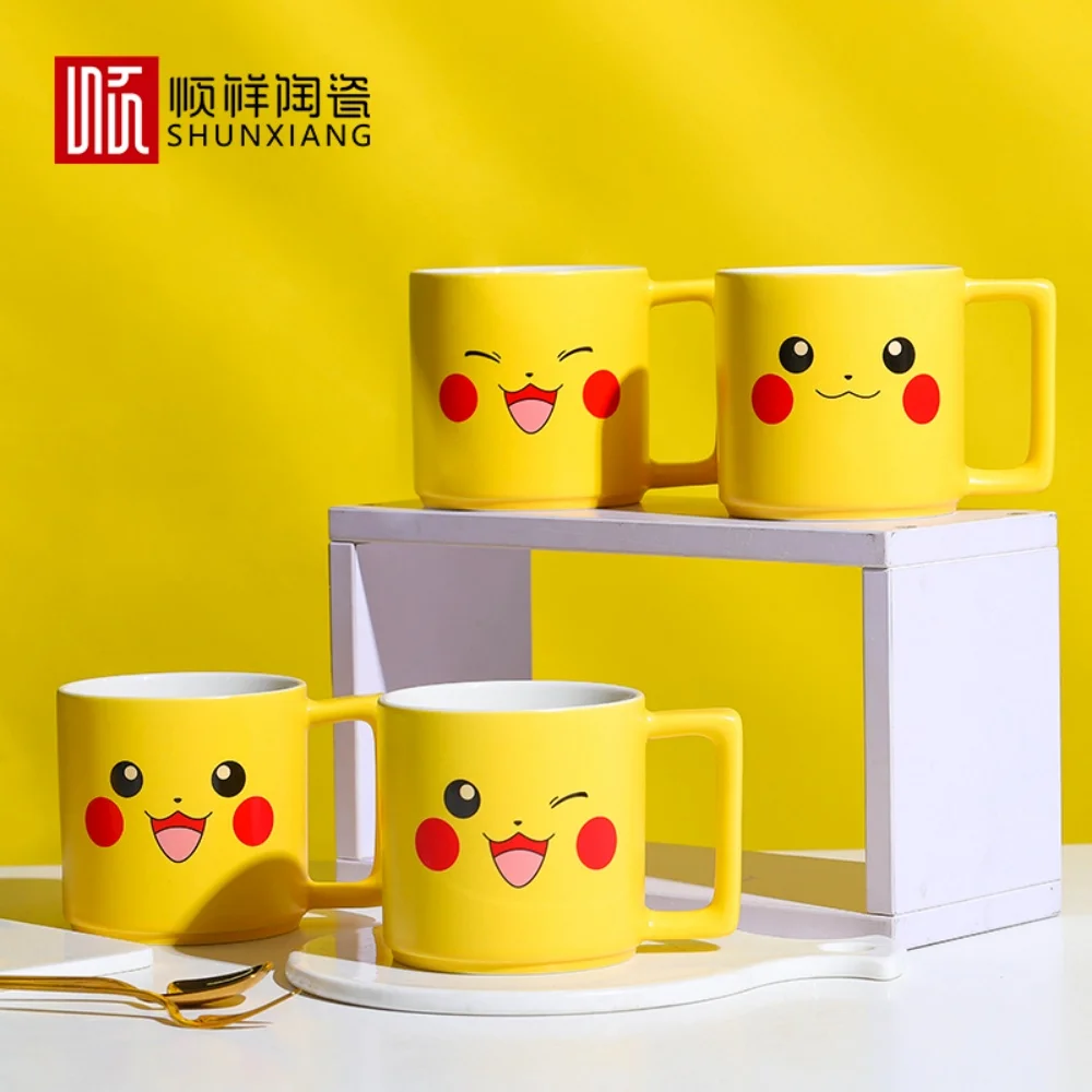 SHUNXIANG Pokémon Licensed 330ml Ceramic Mugs Kids Coffee Cups Breakfast Milk Cup Cute Drink Tableware Ceramic Coffee Cup