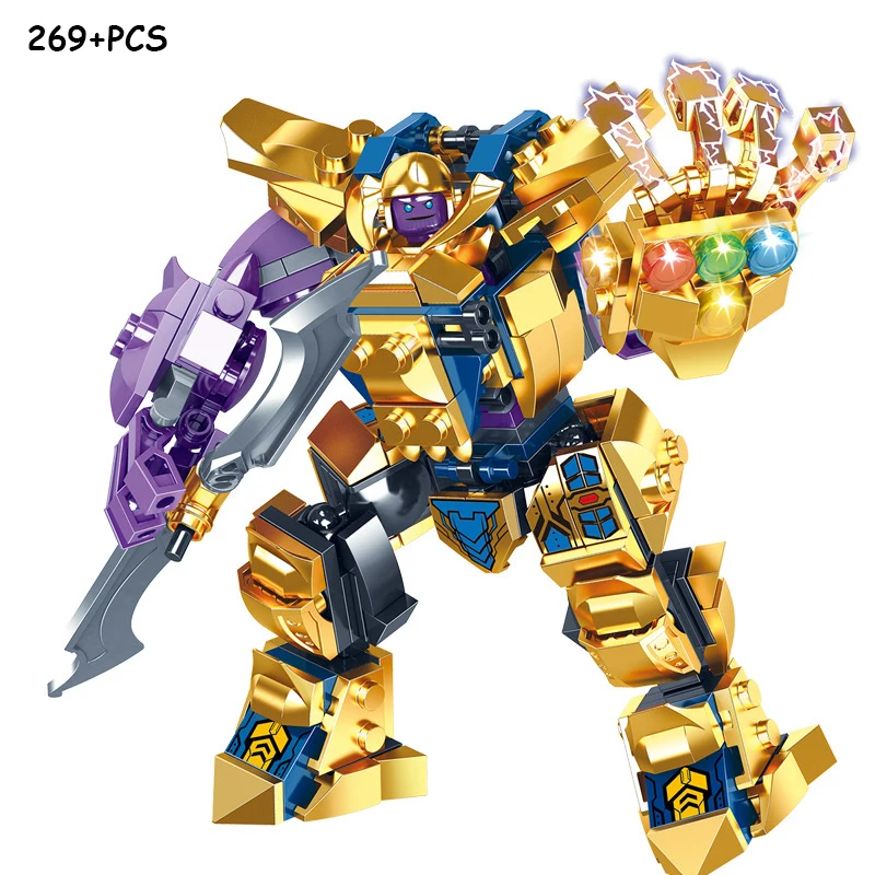 Marvel Superheroes Building Blocks Iron Man Mecha Thanos Infinity Gauntlet Figure Movie Model The Avengers Bricks Kids Toys Gift