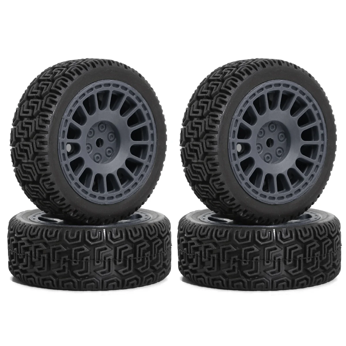 A72Z 4pcs 68mm -Tires Rubber Tire Wheel Tyre for XV01 XV02 TT01 TT02 PTG-2 1/10 RC Racing Car Upgrade Parts Gray