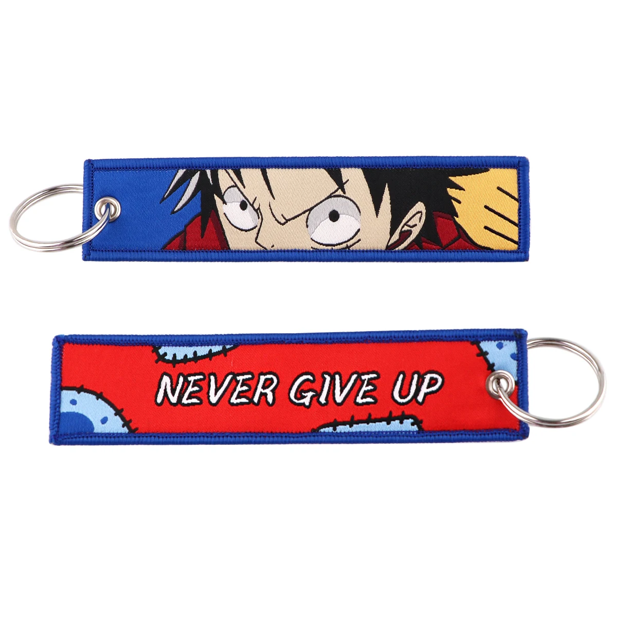 ONE PIECE Anime Key Chain for Men Women Embroidery Key Fobs Holder Key Tag Keychain Motorcycles Key Ring Accessories Gifts