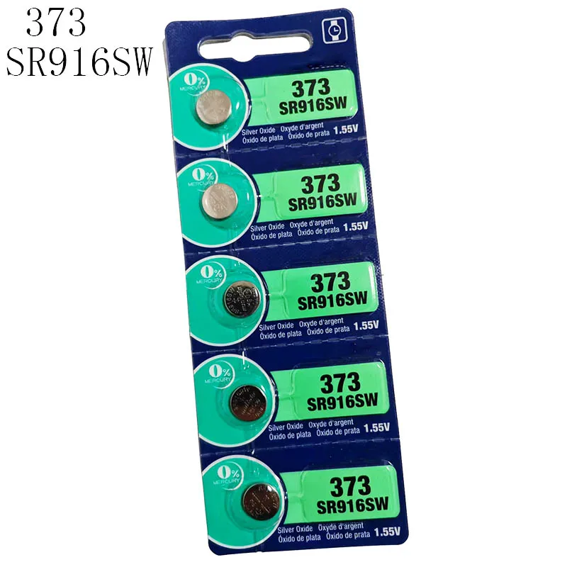 5 قطعة/الوحدة SR916SW زر عملة خلية ساعة البطارية 373 ساعة كوارتز خاصة الإلكترونية 1.55 فولت أكسيد الفضة Baterias