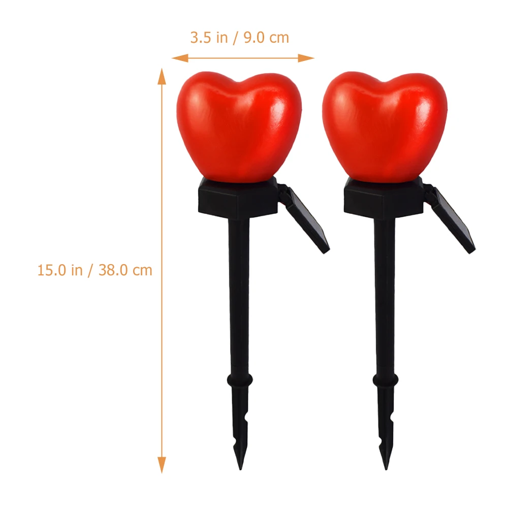 

Lovely Heart-Shaped Solar Garden Lawn Lights Sturdy ABS PP Decorative Outdoor Pathway Wedding Anniversary Engagement Landscape