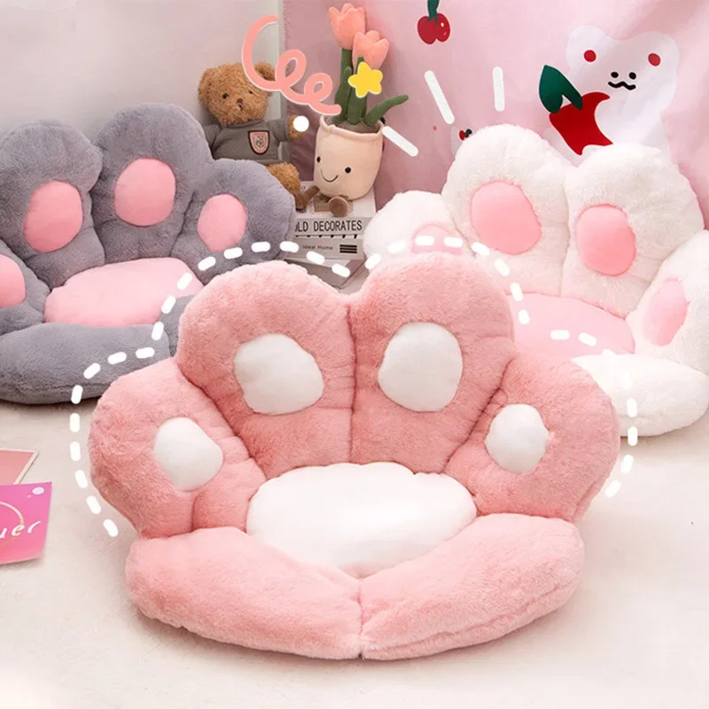 Soft Stuffed Cat Paw Pillow Plush Chair Cushion Kawaii Sofa Indoor Floor Chair Home Decor Throw Pillow Toy Back Rest Pillow Gift