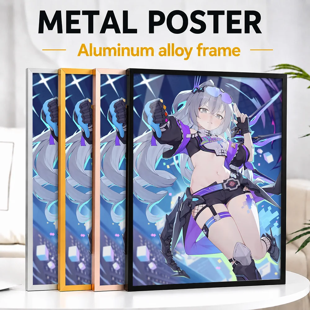 Honkai Star Rail Silver Wolf Framed Aluminum Metal Poster Customized Hero Tribute Wall Art Ideal For Game Room Or Player Gift