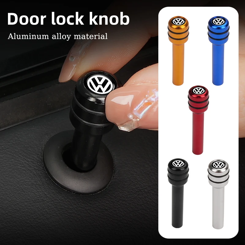 Car Security Door Pin Lock Alloy Door lock Knod Cover For Volkswagen VW Passat Golf Tiguan Polo Scirocco Jetta CC T-ROC Touareg