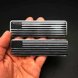 2pcs Metal Black American USA Flag Map Emblems Car Trunk Emblem Badge Decal Sticker For Car Motorcycle Bike Car Accessories