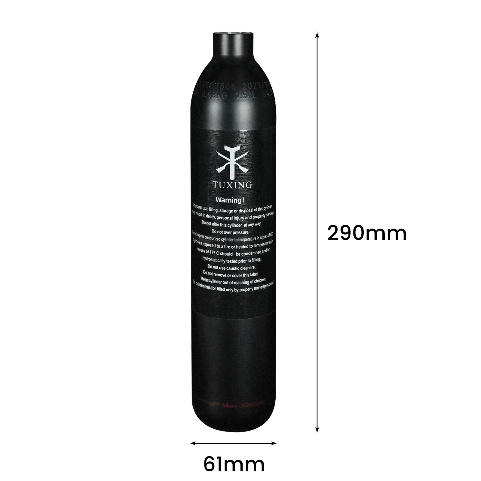 Imagem -02 - Tuxing-cilindro de Alumínio com Válvula Reguladora Tanque de ar Alta Pressão Oxigênio Co2 Enchimento de Garrafas M18 1.5 0.5l 500cc 30mpa 3000psi