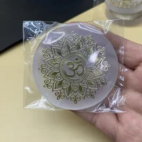 Natural Selenite Slice Slab White Gypsum 7 Chakras Flower of Life Charging Plate Yoga Meditation Fengshui Healing Crystal Gift 6