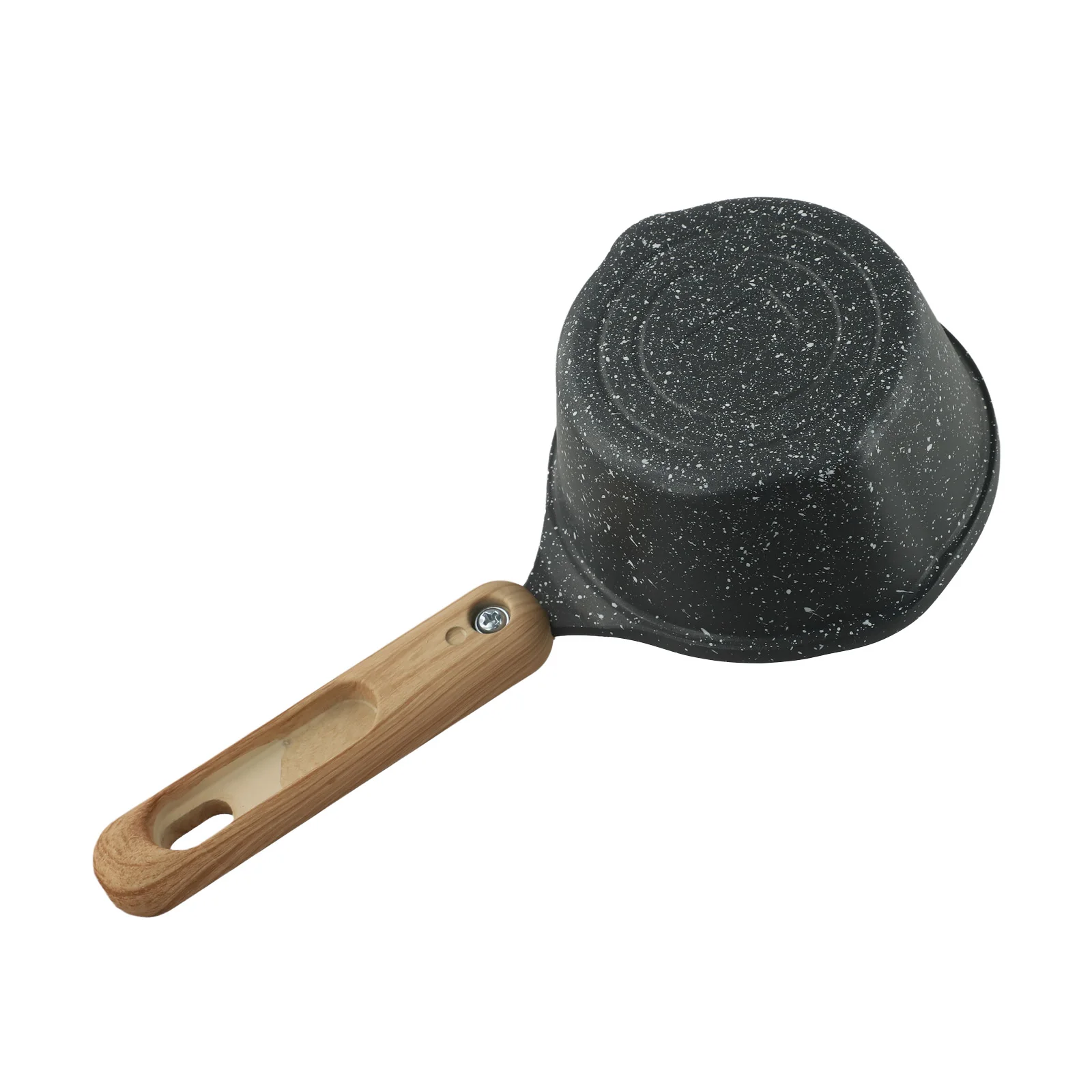 Black Cast Aluminium Hot Pot Beech Wood Handle Design Compatible With Induction Stoves Convenient For Heating Oils