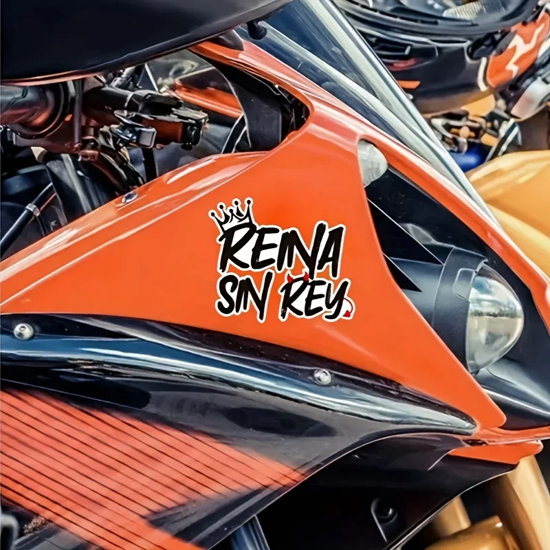 1 pegatina holográfica "Rena Sin Rey" para decoración de estilo de motocicleta de coche estilo español-accesorio de calcomanía temática