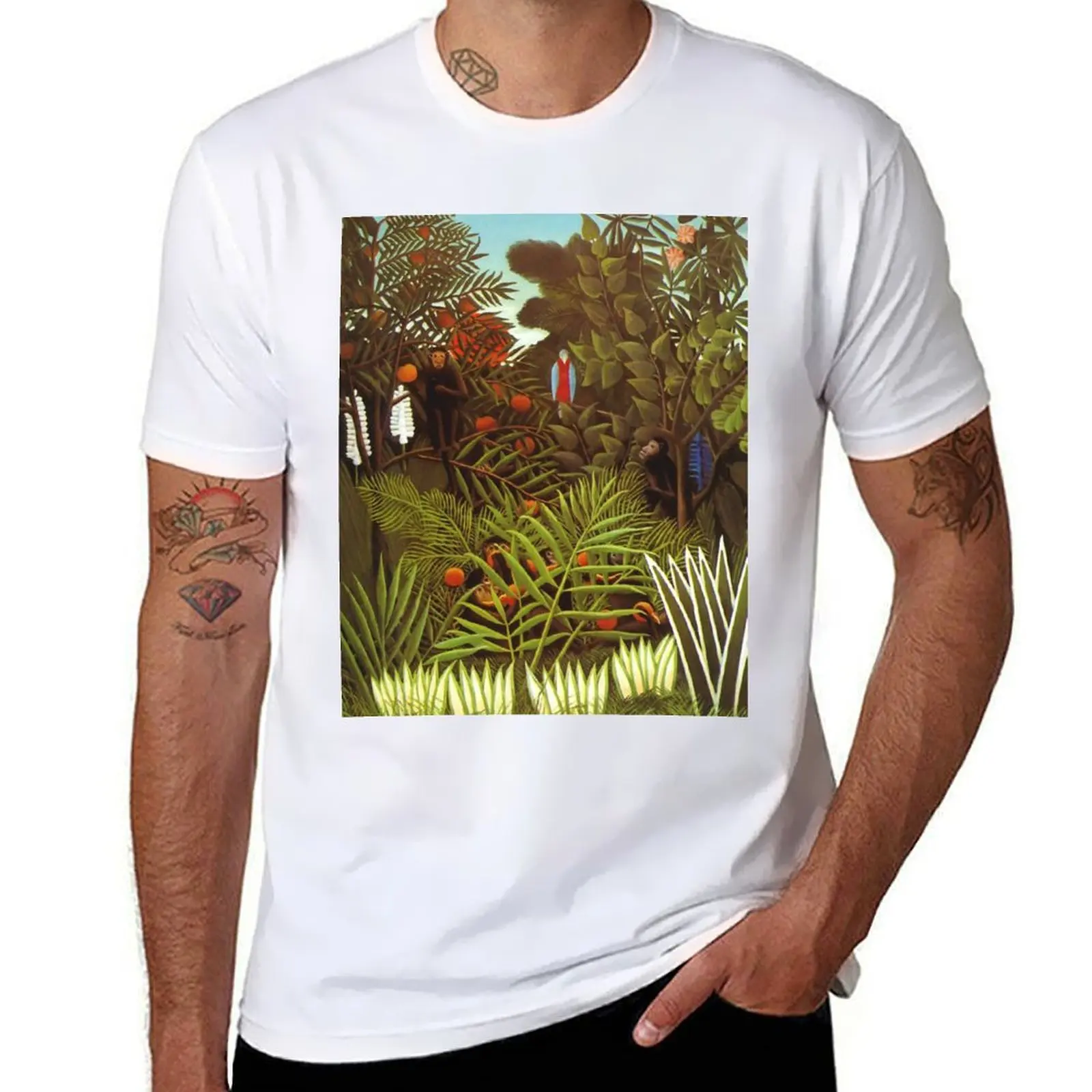 

Henri Rousseau Exotic landscape, 1908 T-Shirt t shirts designer man t shirt cotton T-Shirt