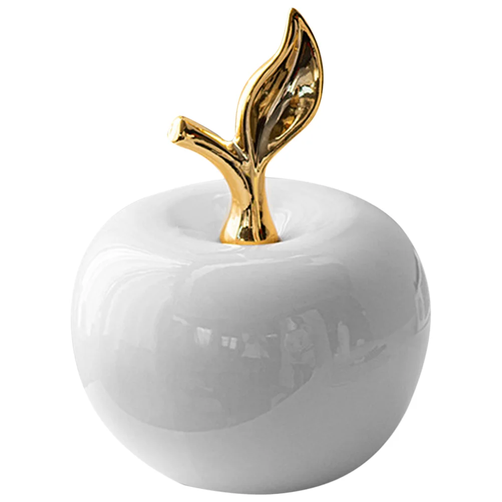 

Ceramic Apple Ornament Small Figurine Marble Model Decorative Mini Ceramics Decorations Photography Prop