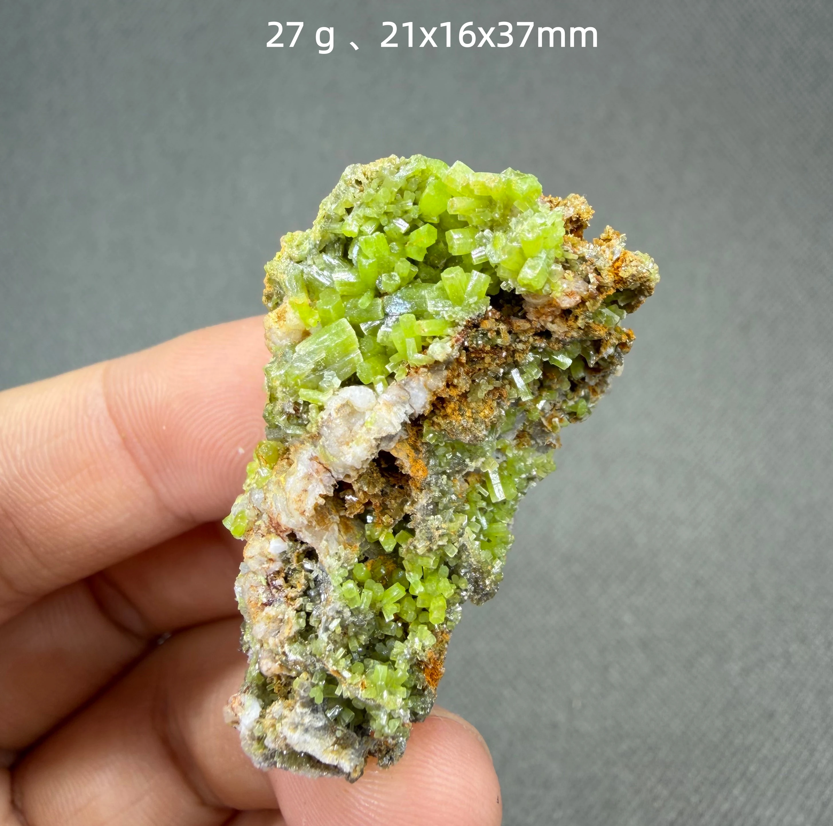 Natural Pyromorphite Crystal Cluster Vivid Green Barrel Shape Mineral Specimen Rare
