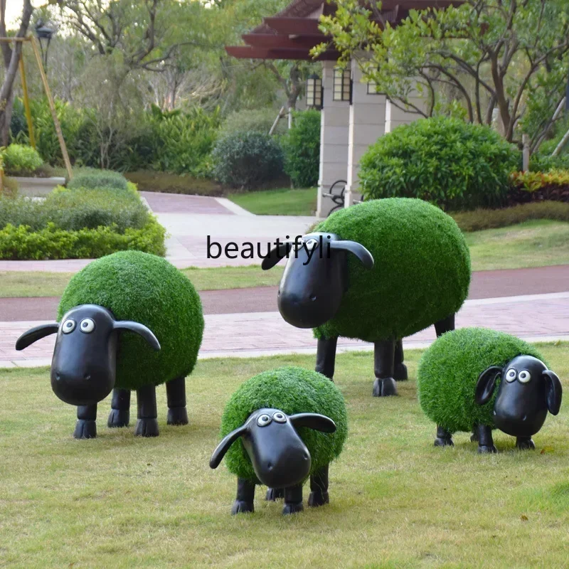 Outdoor Garden Landscape Park Community Simulation Animal Sheep Decoration Garden Courtyard Decoration Cartoon