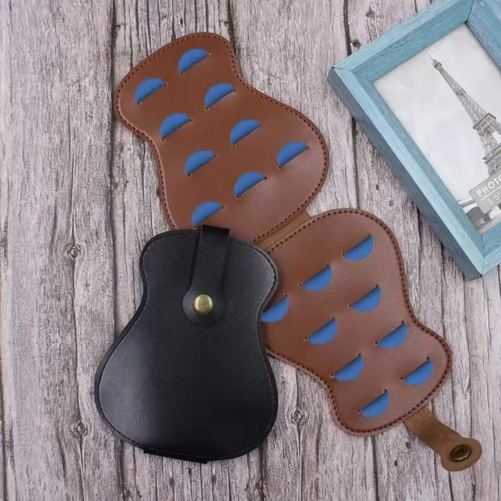 

PU Leather Guitar Picks Holder Case Colorful Can Hold 18 Pieces Picks Storage Pouch Box Case Only Durable Guitar Plectrums Bag