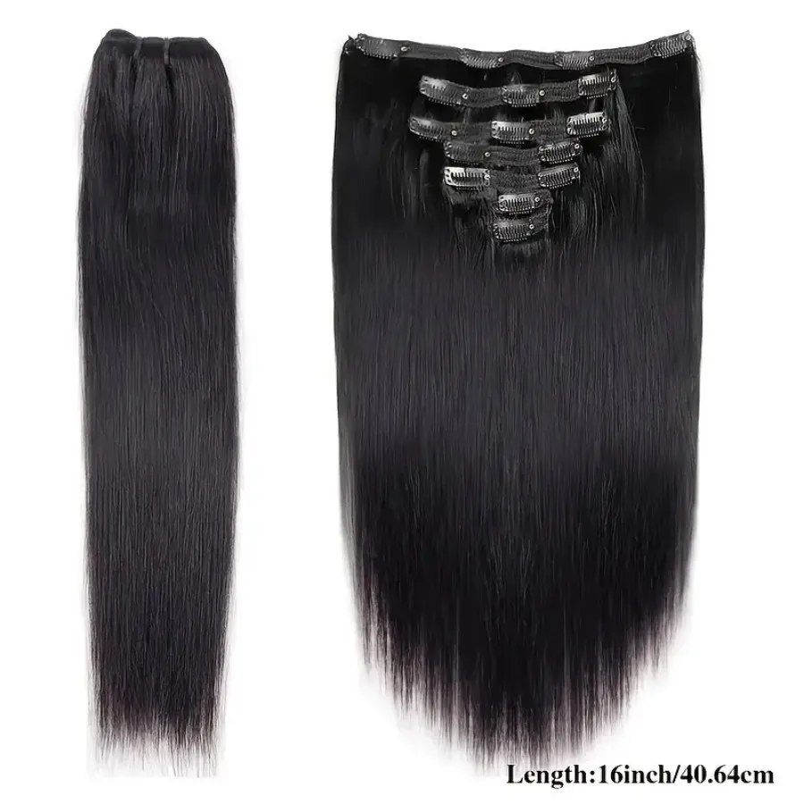 200g Straight Human Hair Clip In Extensions 16-24inch Clip Ins Human Hair For Women Brazilian 12A Top Quality Human Hair Bundles