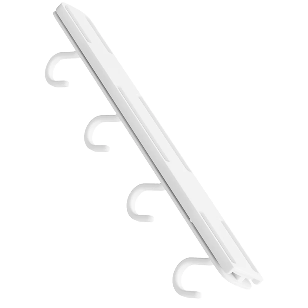 

No Punching Hooks White Sliding Rack Kitchen Utensil Organizer Space Saving Mug Holder Hanger Storage Solution