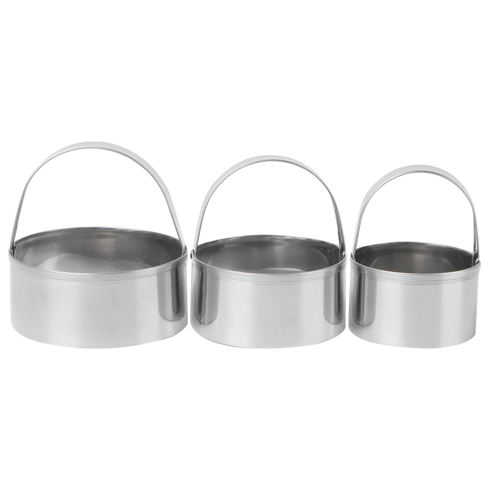 

3pcs Stainless Steel Biscuit Mold Round Cookie Cutters Baking Tools Cake Mould Pastry Nesting Storage Classic Shape