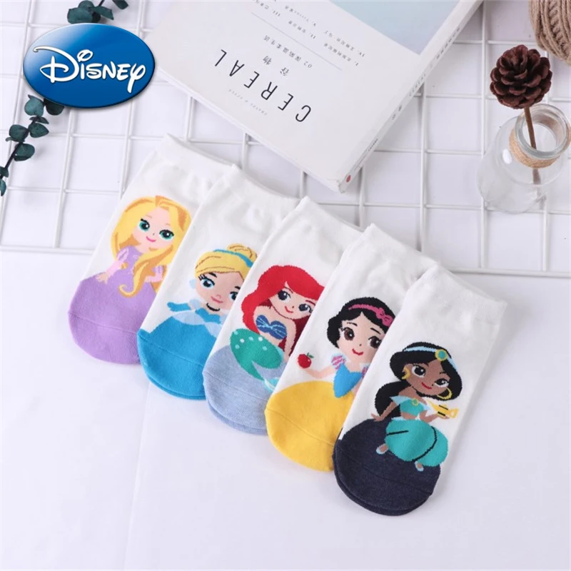 Disney Princess Cotton Socks Snow White Ariel Cartoon Anime Figures Knitted Breathable Warmth Sock Women Adult Kids Cosplay Gift