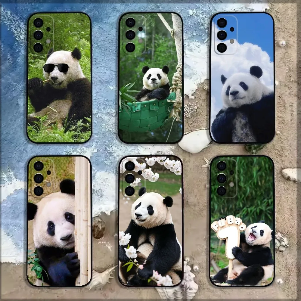 Fubao Panda Cute China Phone Case For Samsung Galaxy A13,A21s,A22,A31,A32,A52,A53,A71,A80,A91 Soft Black Shell