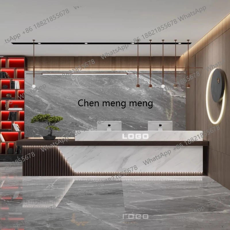 

Business Beauty Salon Reception Desk Hairdressing Modern Reception Desk Luxury Market Counter Table Theke Rezeption Furniture