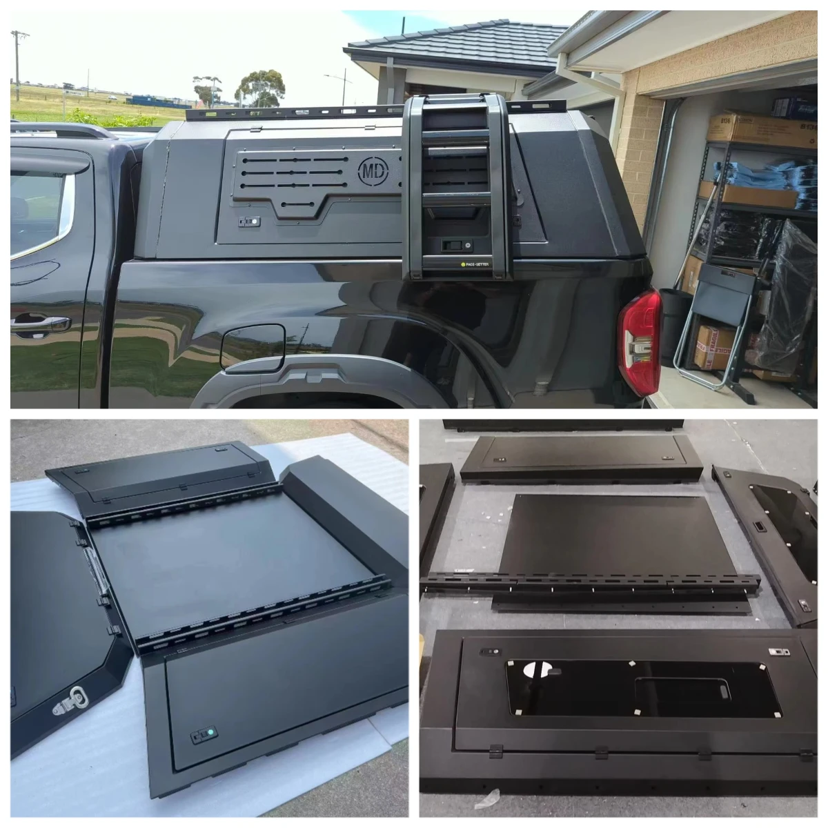 

Pickup Truck Tailored Sizes Hard Aluminum Canopy for Ram sierra Tundra Top Camp Compatible with Shelving