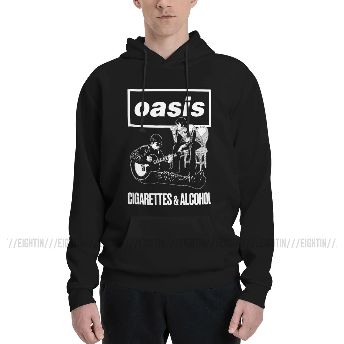 Leisure Hoodies Couple Thin Fleece Sweatshirt Men's Cigarettes And Alcohol Cotton O-Oasis Rock Band Sweatshirt New Pullovers